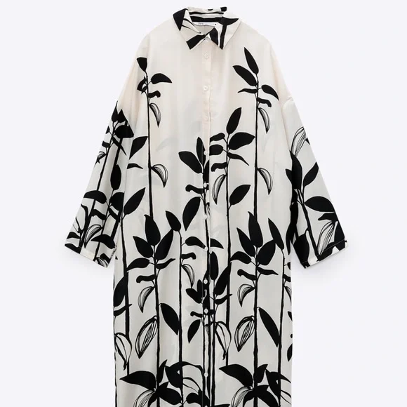 ๐ก๐ช๐ง ๐ญ๐ฎ๐ฟ๐ฎ โข Printed Oversized Dress - Picture 14 of 17